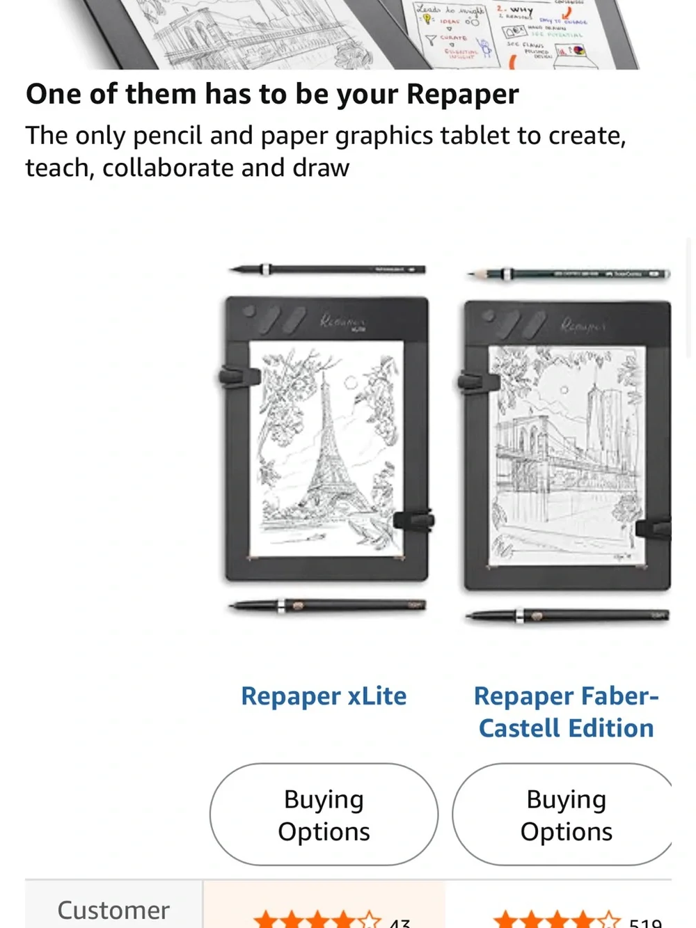 Black Iskn Repaper xlite Graphics Drawing Tablet with Stylus
